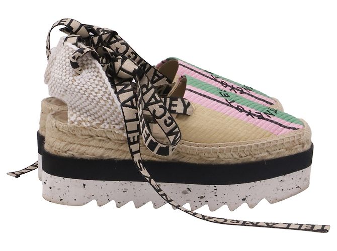 Stella Mc Cartney Espadrillas platform Gaia a righe Stella McCartney in rafia multicolore