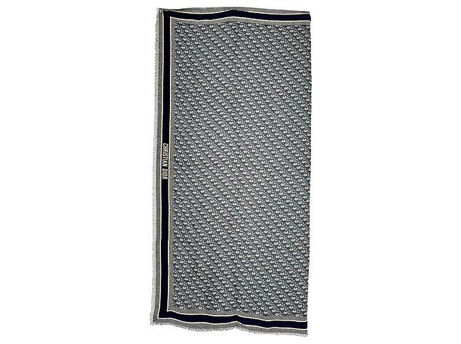 Bufanda Dior Oblique en seda gris