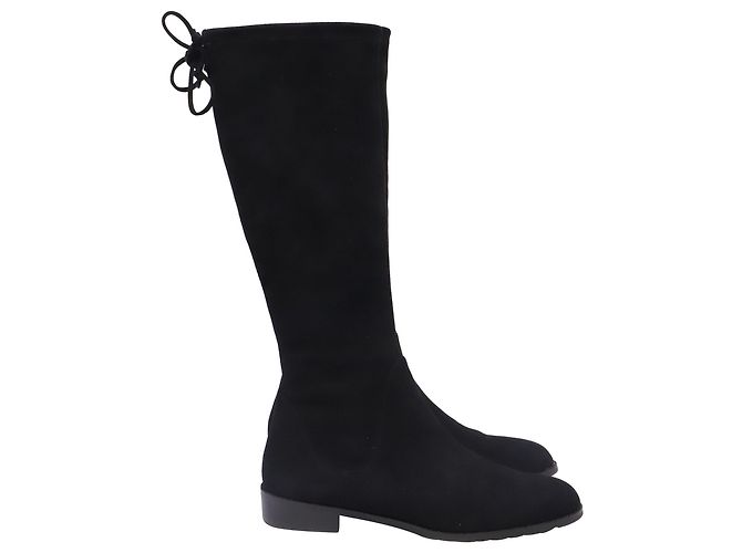 Stuart Weitzman Under The Knee Boots in Black Suede