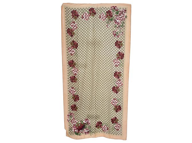 Sciarpa Gucci GG Blooms Print in seta multicolore