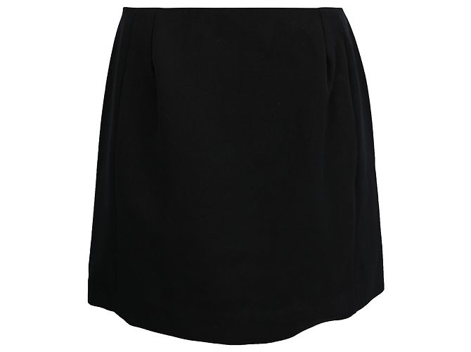 Day Balenciaga Mini-A-Linien-Rock aus schwarzer Wolle