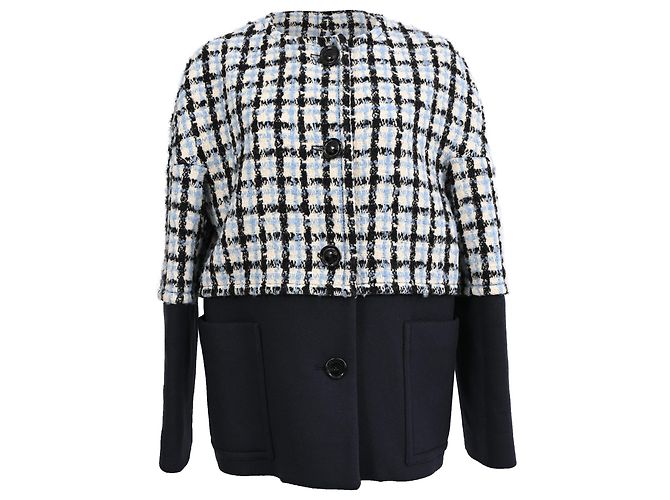 Marni Plaid Tweed Jacket in Multicolor Wool