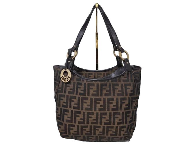 Fendi Zucca Small Chef Saco de Compras Castanho