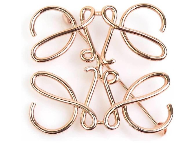 Loewe Brosche aus roségoldfarbenem Metall