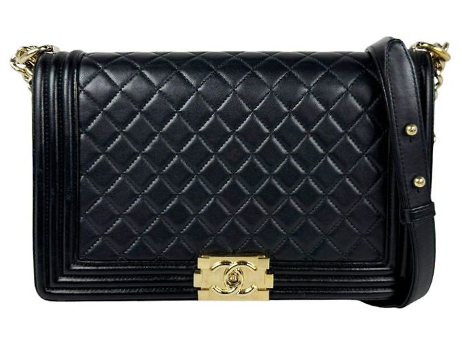 Borsa a tracolla Chanel Boy Large in agnello