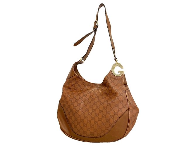Bolsa de ombro Gucci em couro marrom