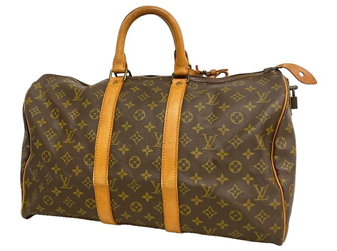 Louis Vuitton Brown Boston Monogram Keepall 45