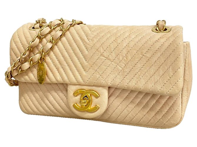 Bolso de hombro Chanel Pink Beige