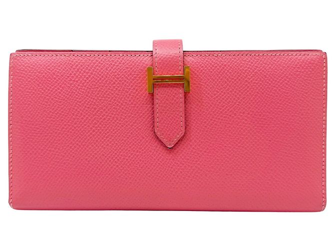 Hermès Cartera Hermes Bearn Soufflet Epsom en Rose Azalee