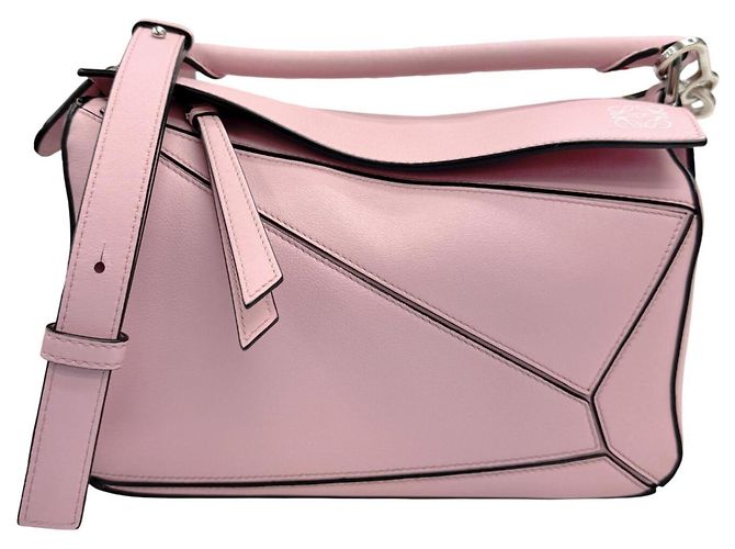 Bolsa Loewe Puzzle Small em pele de vitelo Sakura Pink