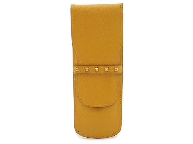 Hermès Astuccio per penna HERMES Medor in pelle Courchevel gialla