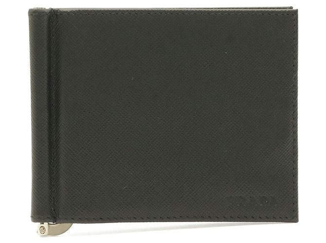 Prada Leather Money Clip in Black