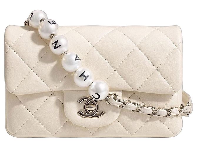 Chanel My Precious Pearls Mini Bolsa Cinto em Couro Matelassê