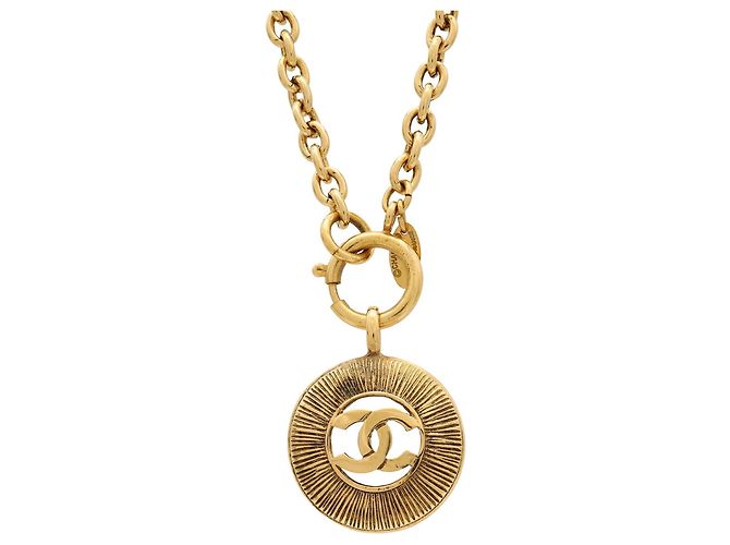 Colar de corrente redondo Chanel Coco Mark Medallion