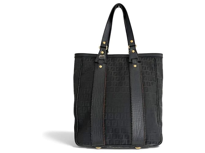 Zucchino Fendi Sac Cabas Monogramme Cuir Noir