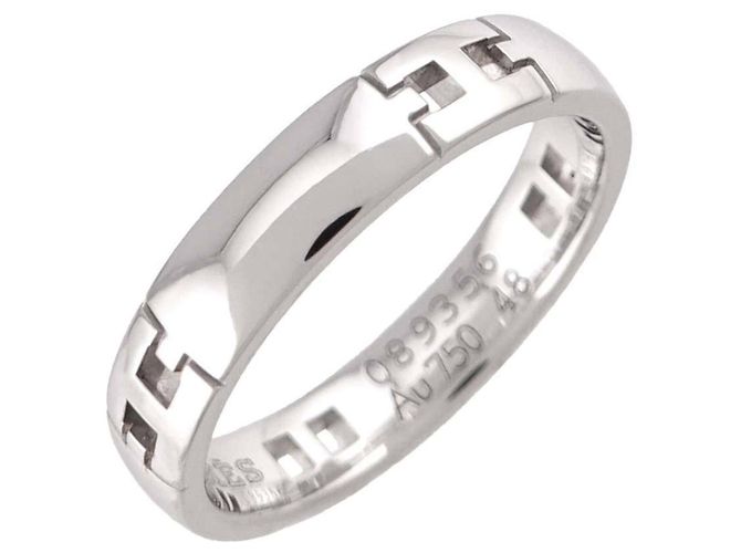 Ring Hermès Anillo Banda Hermes Ever Hercules en Oro Blanco 18K