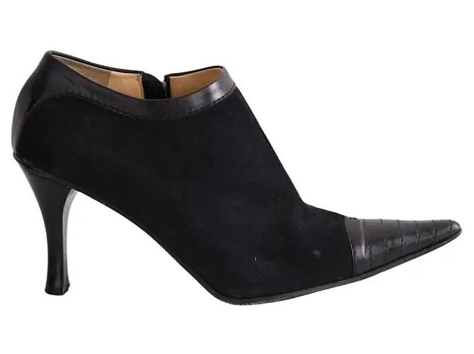 Bottines Chanel en daim noir Taille 42