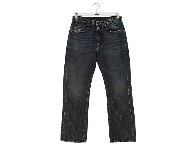 Jeans retos pretos de algodão R13