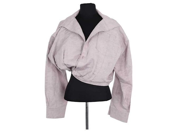 Top Jacquemus de algodón rosa