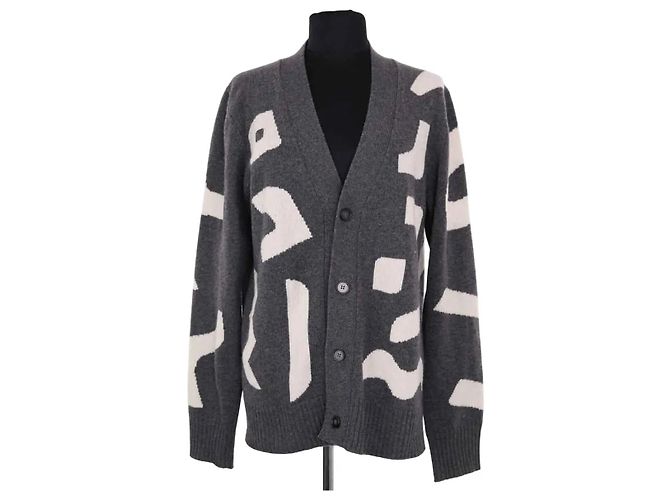 Autre Marque Officine Générale Cardigan aus Wolle Grau
