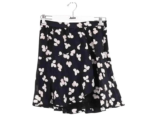 Falda negra de viscosa The Kooples L