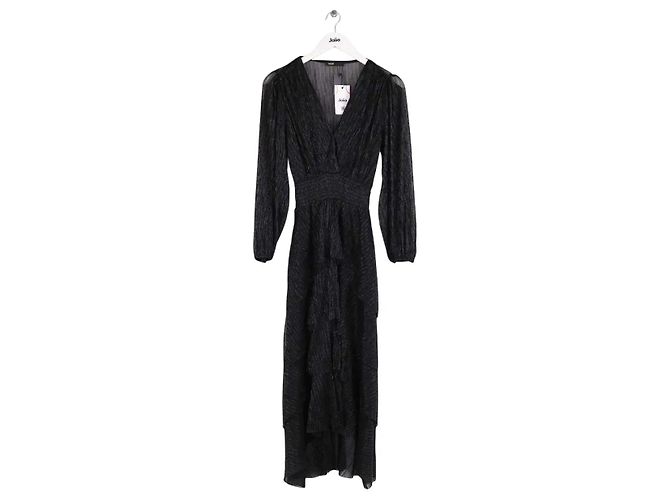 Maje Schwarzes Ruffiniti Kleid
