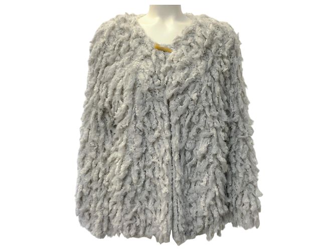 Autre Marque Forte_Forte Shaggy Bouclé Pullover Perlgrau