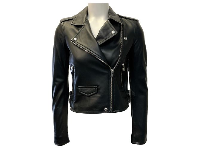 Iro Black Leather Ashville Moto Jacket