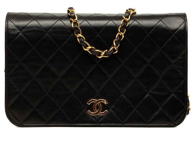 Borsa a tracolla Chanel Medium CC Quilted Lambskin Full Flap Nera