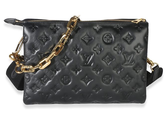 Louis Vuitton Coussin PM in pelle di agnello con Monogram embossed nero