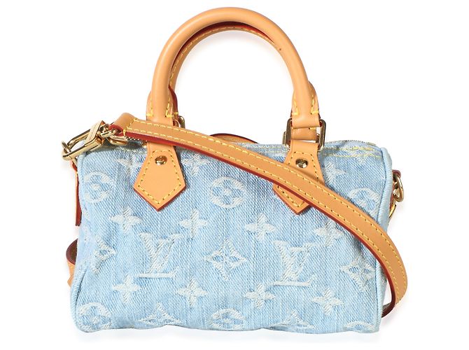 Louis Vuitton Sky Blue Monogram Denim Nano Speedy