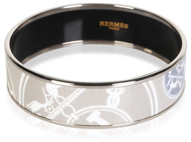 Bracelete Largo Esmaltado Hermès Ex-Libris