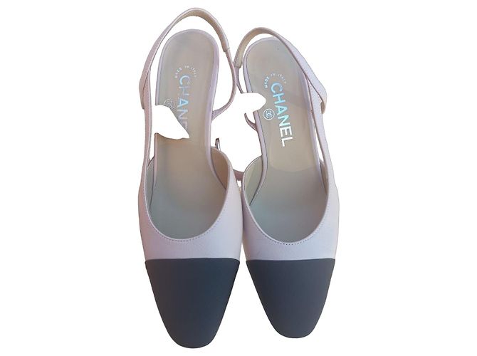 Chanel Bicolor Slingback Pumps Rosa-Schwarz