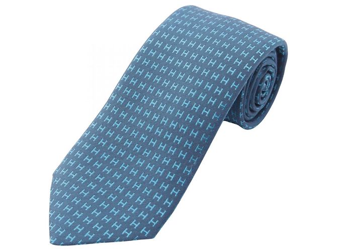 Silk In Hermès Hermes Blue Silk Cravat