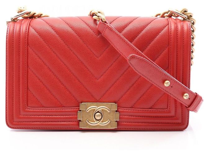 Borsa a tracolla Chanel Boy Chevron V-Stitch