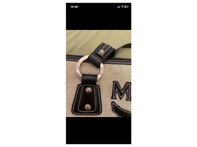 Borsa MCM in tela monogram e pelle nera