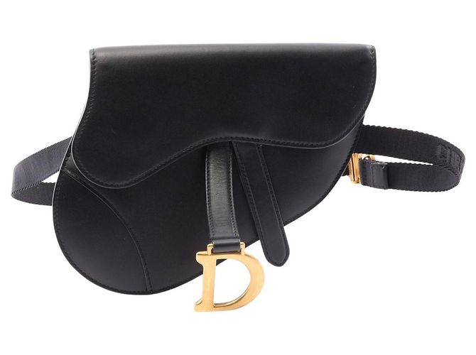 Borsa Saddle Christian Dior in pelle nera