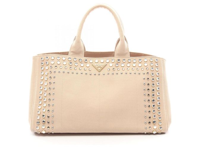 Tote Borsa Prada Canapa Beige Canvas