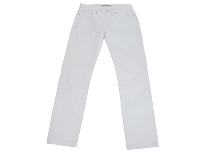 Pantaloni Slim in Denim Bianco Burberry Brit