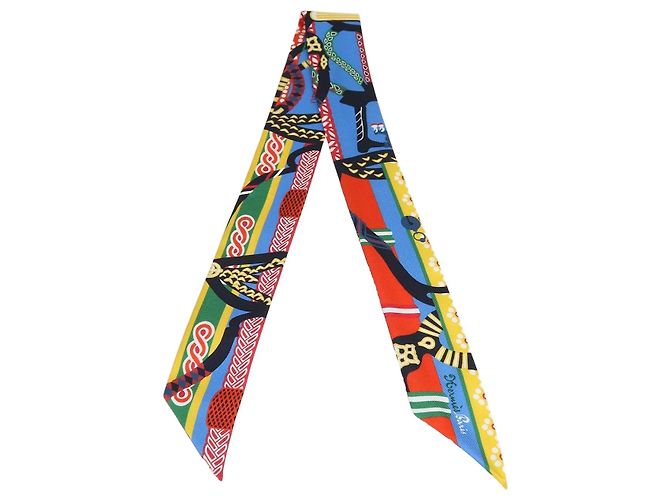 Hermès Twilly Hermes Multicolor Silk Fantaisie d'Etriers