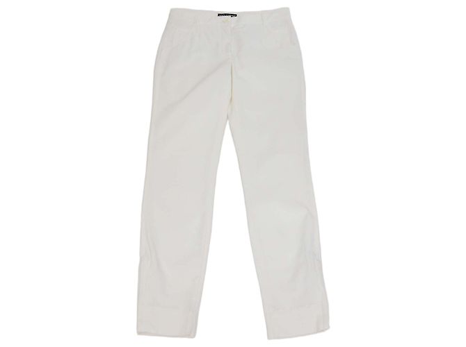 Calças Slim Fit de Algodão Branco Dolce & Gabbana