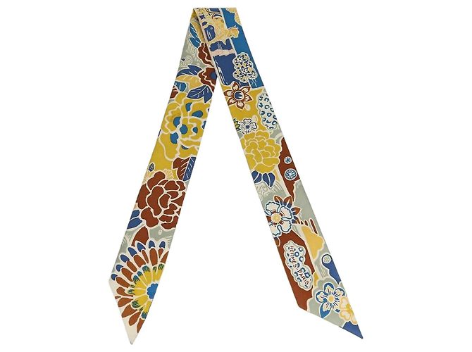 Hermès Hermes Multicolor Silk Bingata Twilly Scarf