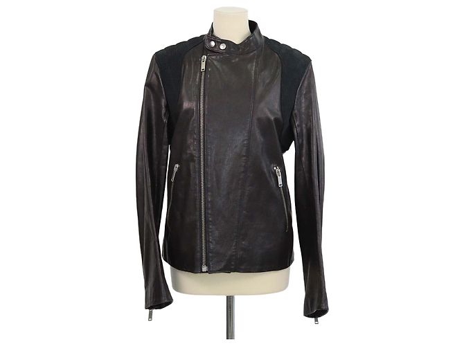 Giacca biker Alexander McQueen in pelle e nubuck nero