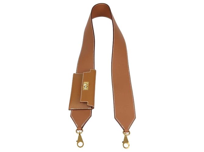 Hermès Alça de bolsa Kelly Pocket em couro Epsom e Swift Gold Hermes