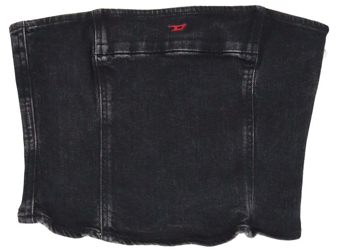Top tube de denim negro Diesel
