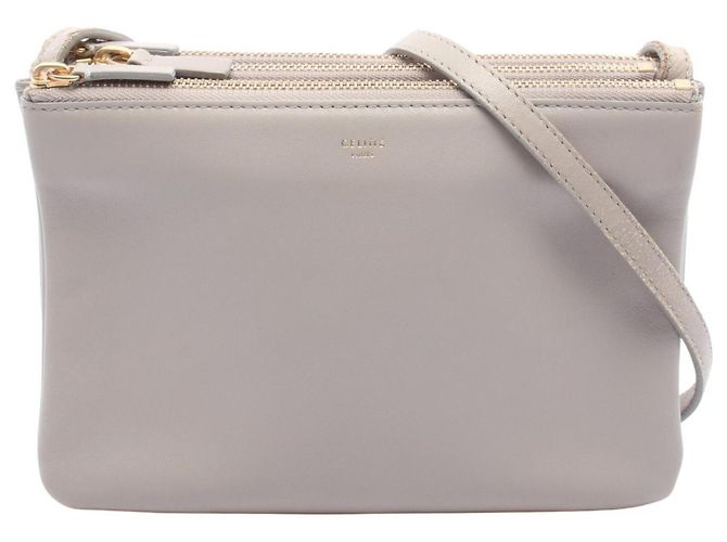 Céline Bolsa de ombro Celine Trio Small em couro cinza