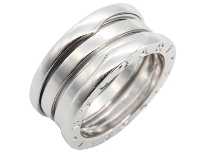 Bulgari Anel Aliança Bvlgari B.zero1 em Ouro Branco 18K