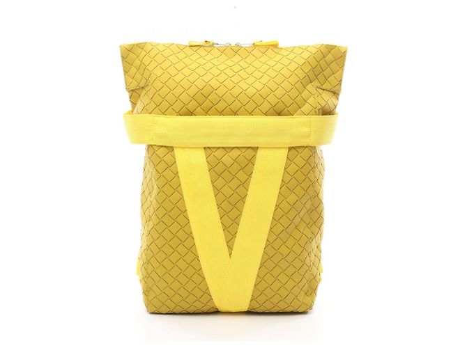 Sac à dos/Sac à main Bottega Veneta en caoutchouc jaune