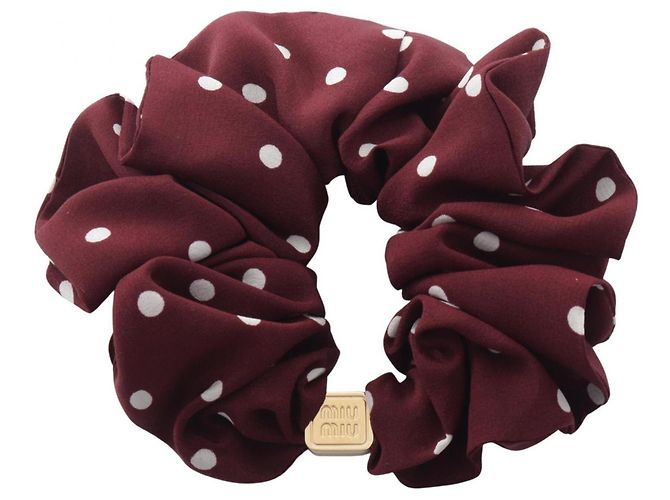 Scrunchie de seda Miu Miu em Bordeaux