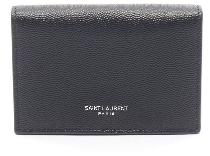 Yves Saint Laurent Black Leather Card Case